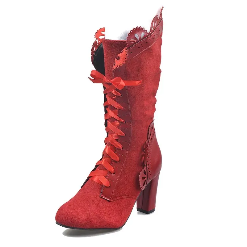 Funki Buys | Boots | Women's Steampunk Lace Top Granny Boot