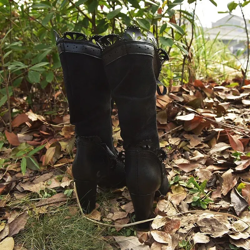 Funki Buys | Boots | Women's Steampunk Lace Top Granny Boot