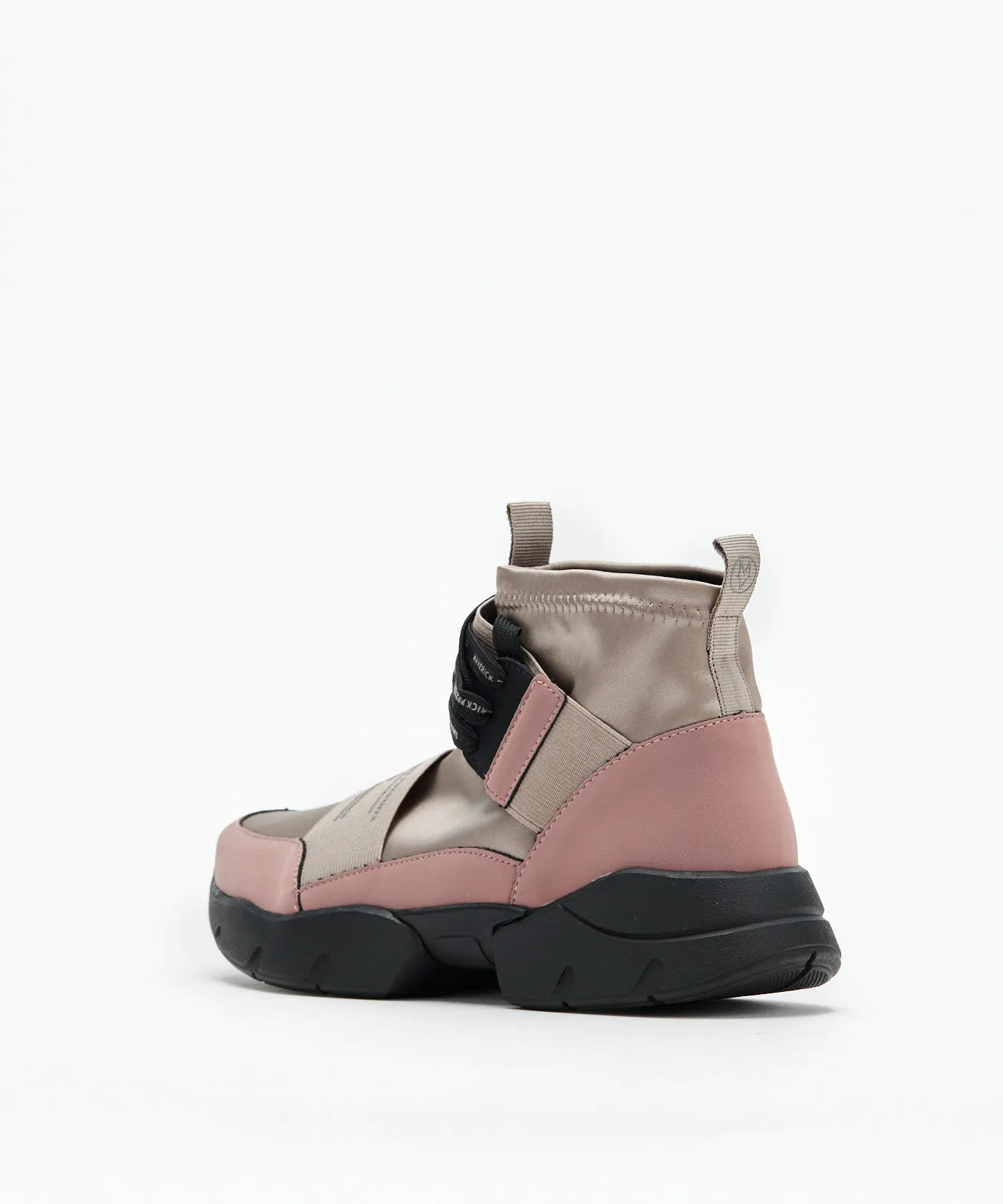 Futuristic High-Cut Sneakers - Beige