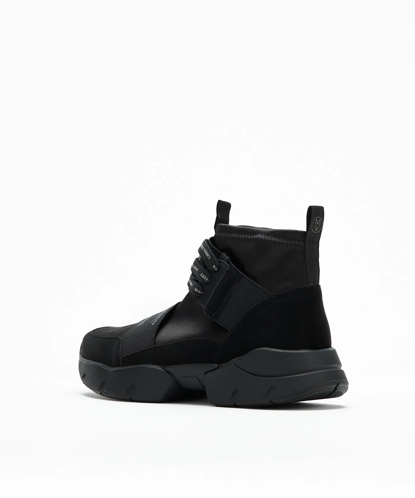Futuristic High-Cut Sneakers - Black