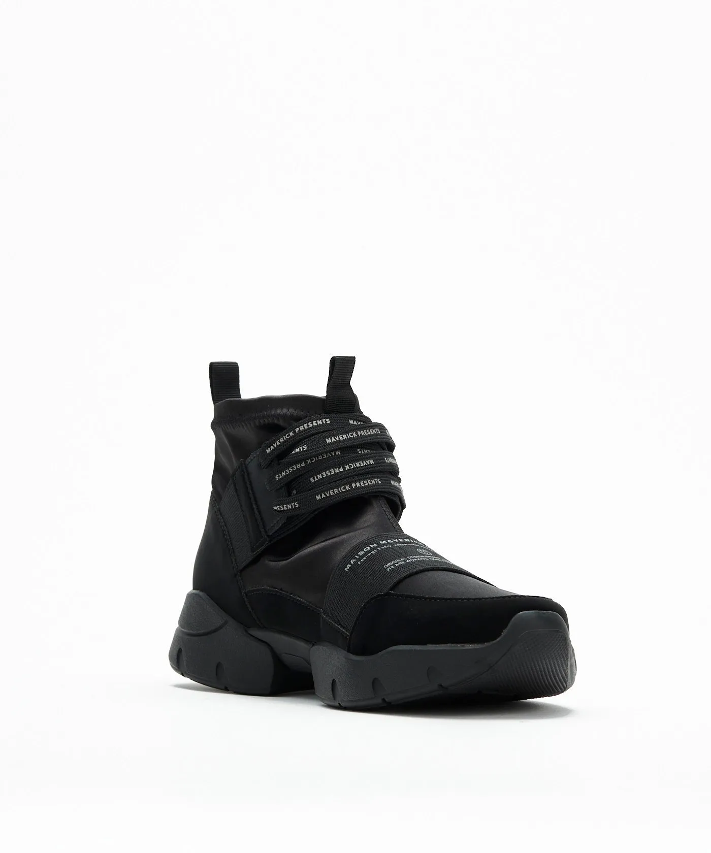 Futuristic High-Cut Sneakers - Black