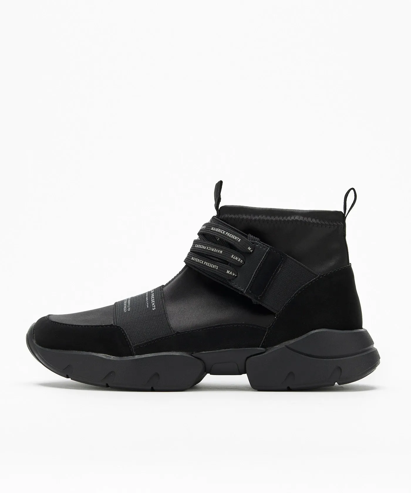 Futuristic High-Cut Sneakers - Black
