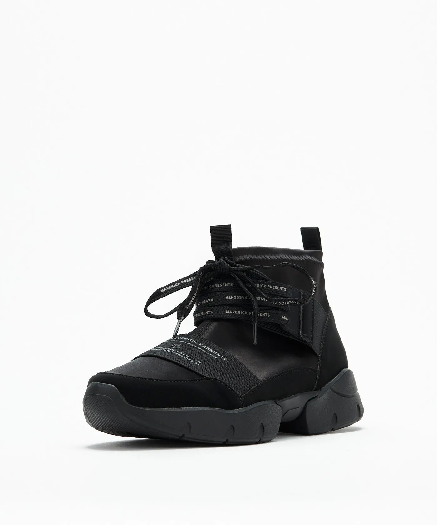 Futuristic High-Cut Sneakers - Black