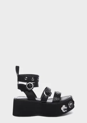 Fuzzy Logic Flatform Sandals