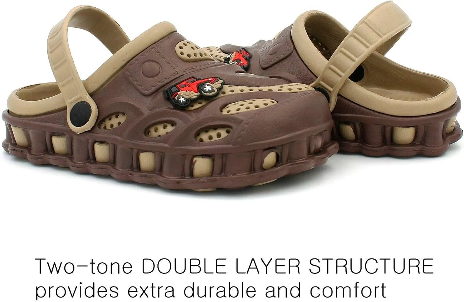 Garden Clogs Shoes for Boys Kids Toddler Slip-On Casual Two-Tone Slipper Sandals