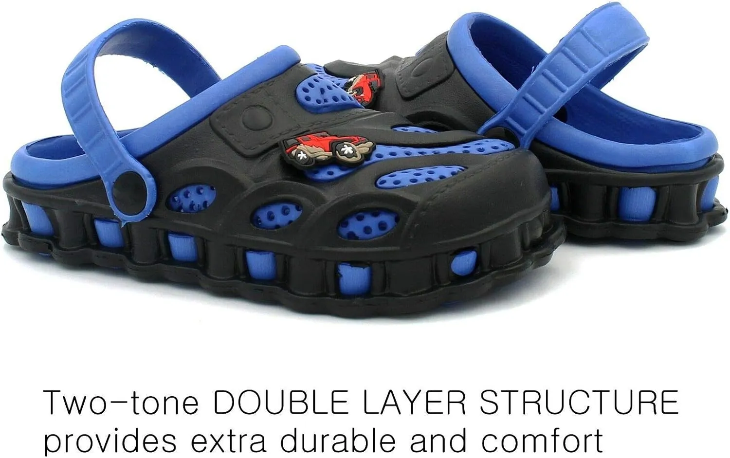 Garden Clogs Shoes for Boys Kids Toddler Slip-On Casual Two-Tone Slipper Sandals