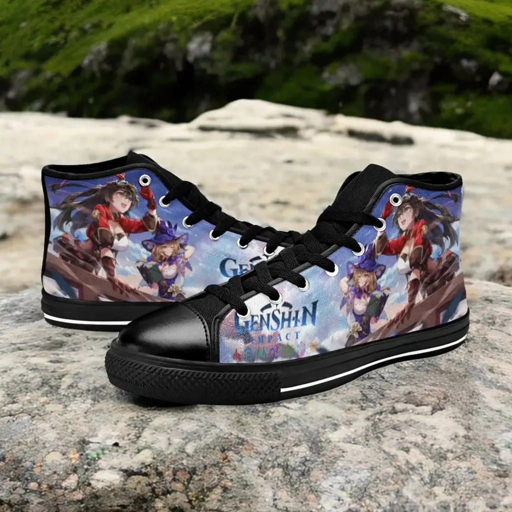 Genshin Impact Amber Lisa Shoes High Top Sneakers for Kids and Adults
