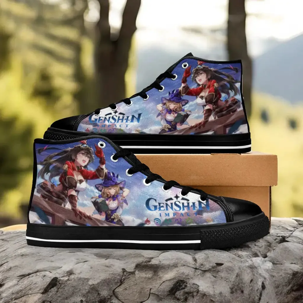 Genshin Impact Amber Lisa Shoes High Top Sneakers for Kids and Adults