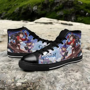 Genshin Impact Amber Lisa Shoes High Top Sneakers for Kids and Adults