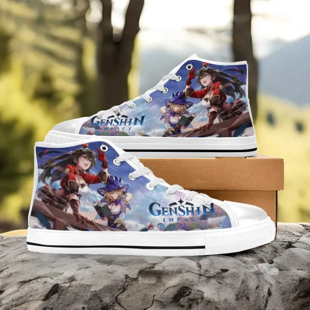Genshin Impact Amber Lisa Shoes High Top Sneakers for Kids and Adults