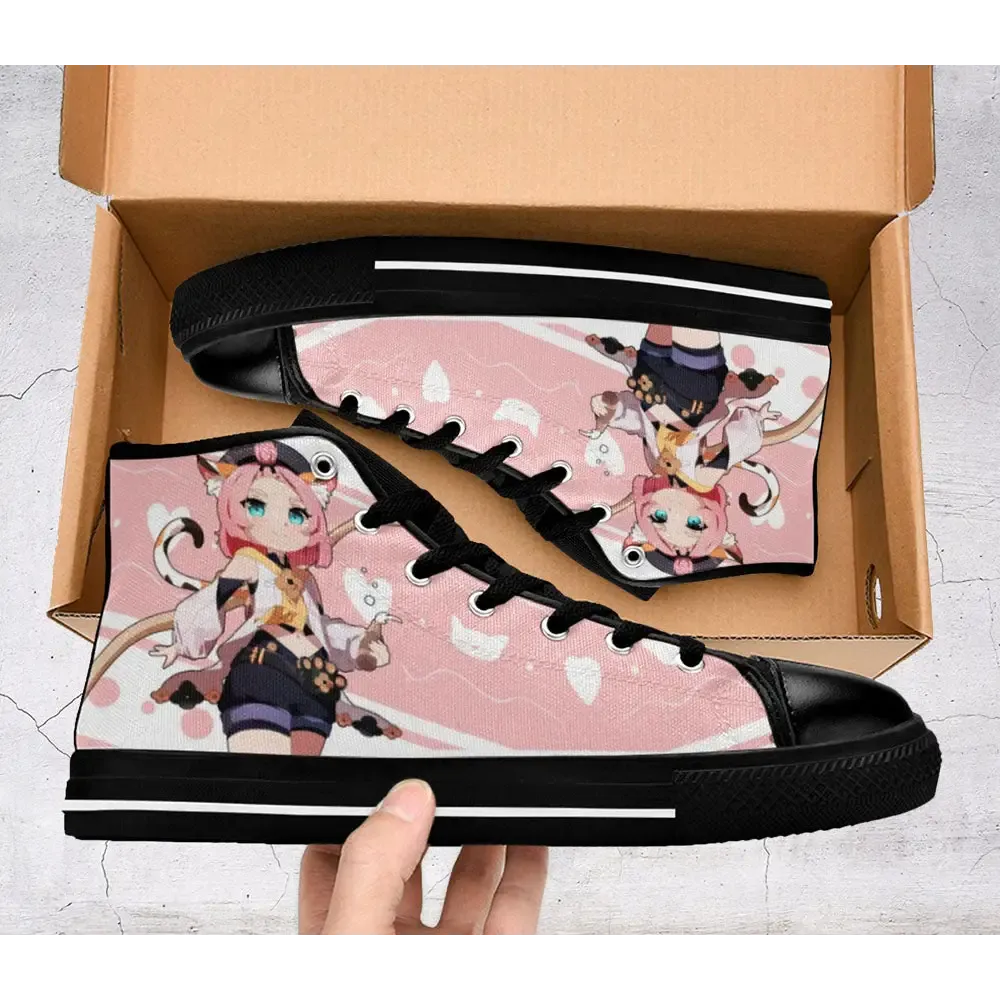 Genshin Impact Diona Shoes High Top Sneakers for Kids and Adults