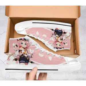 Genshin Impact Diona Shoes High Top Sneakers for Kids and Adults