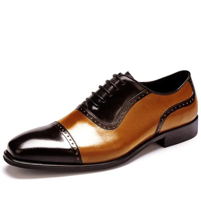 Genuine Cow Leather Brogue Vintage Handmade Oxford Shoes