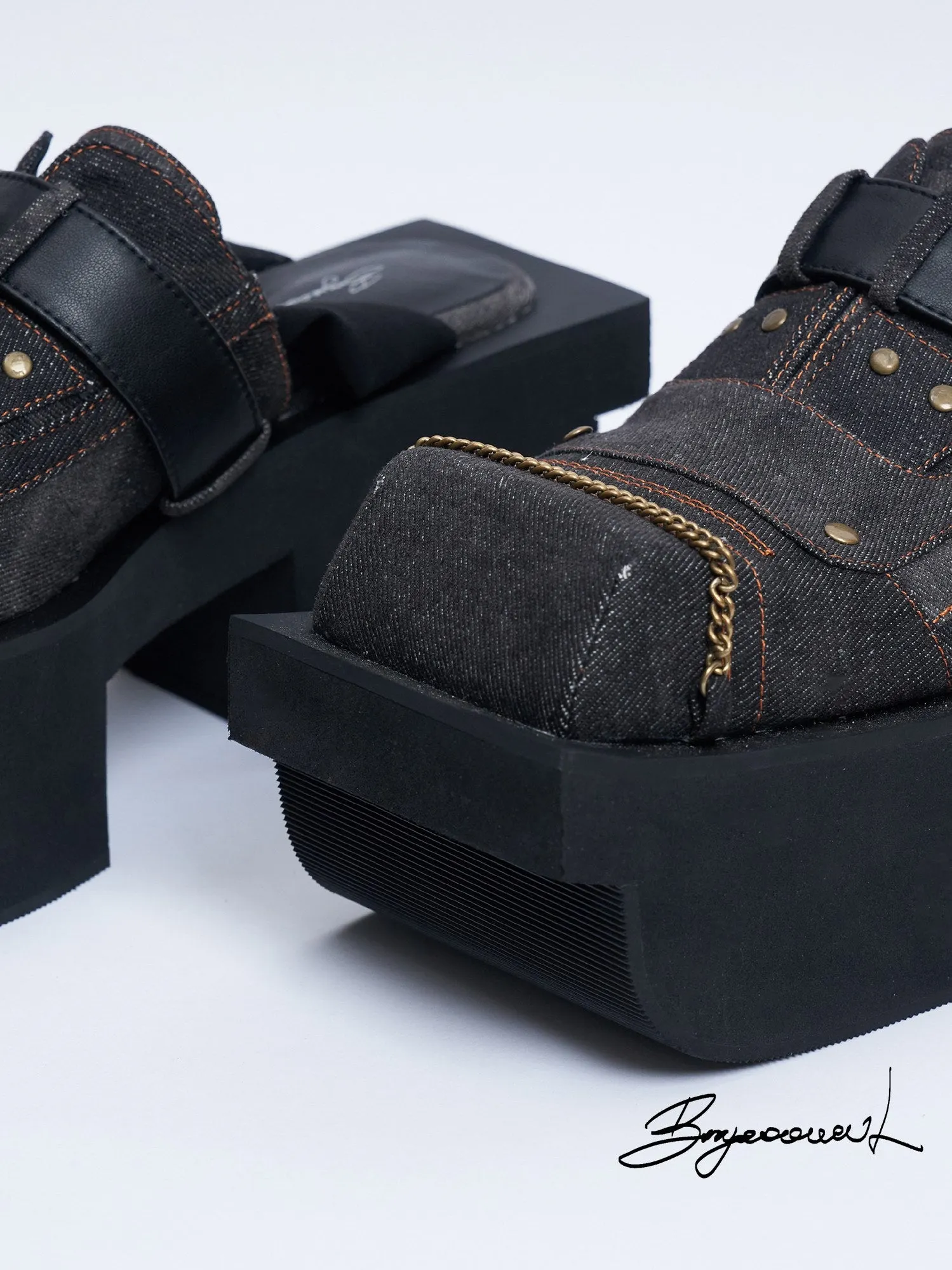 Geta Platform Denim Sandals