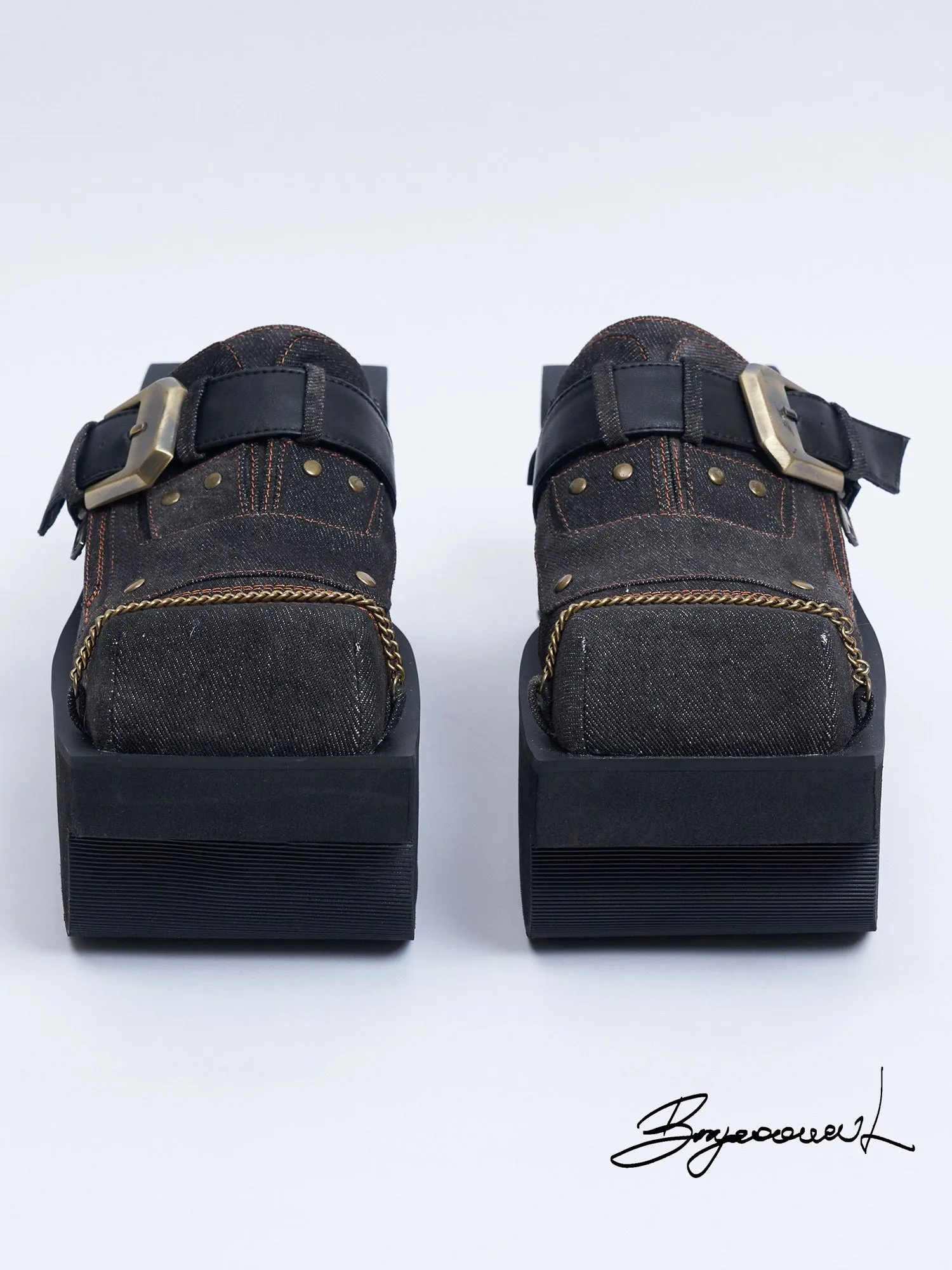 Geta Platform Denim Sandals