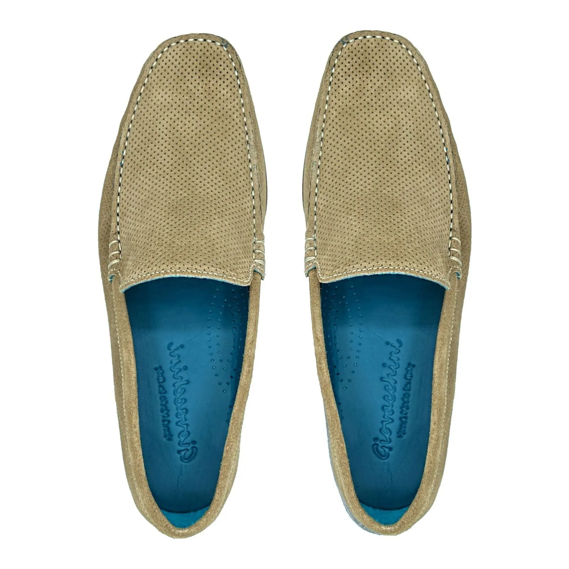 Giovacchini By Belvedere Italian Shoes Diego Suede Slip On Savana Beige