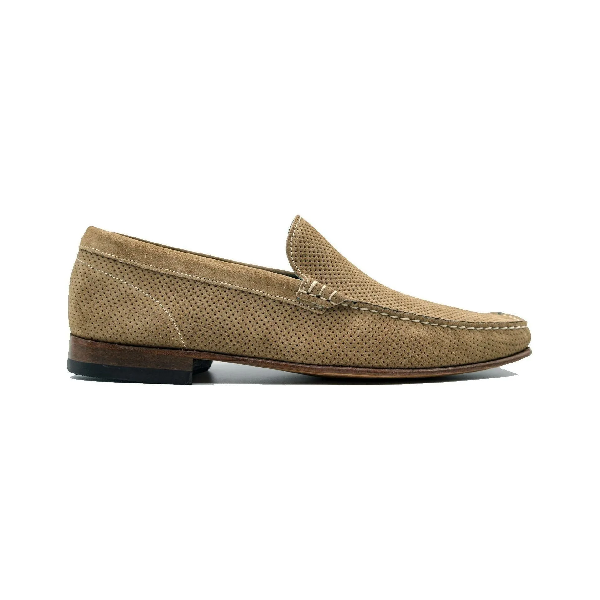Giovacchini By Belvedere Italian Shoes Diego Suede Slip On Savana Beige