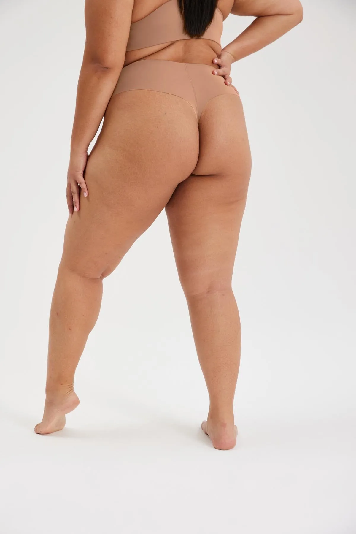 Girlfriend Collective High-Rise Thong in Toast
