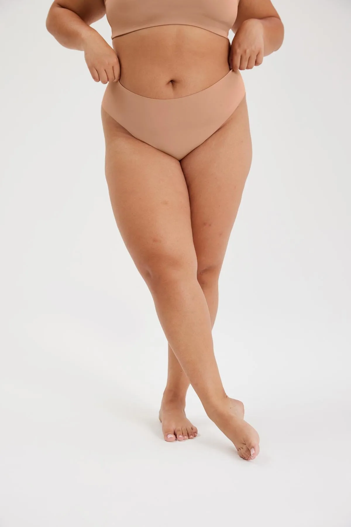 Girlfriend Collective High-Rise Thong in Toast
