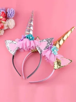 Girls Gold and Silver Magical Unicorn Headband
