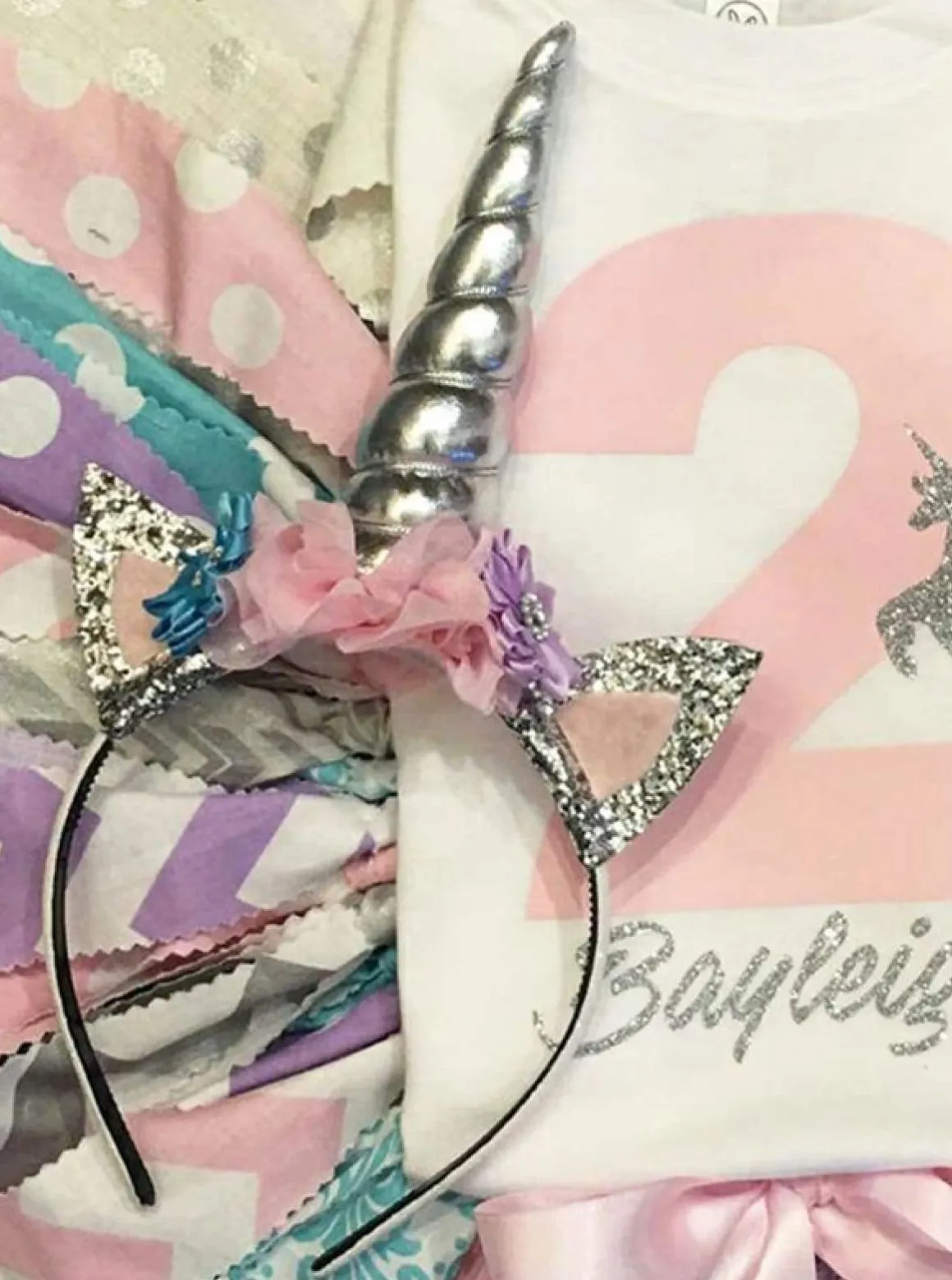 Girls Gold and Silver Magical Unicorn Headband