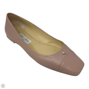 City Pace Winter Warm Gisela Napa Leather Ballet Flat Shoes Luxury Designer By Jimmy Choo In Tan, Size: 9