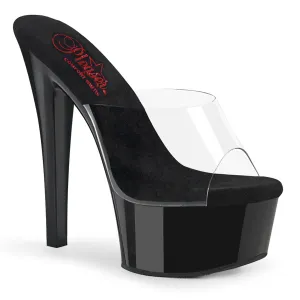 GLEAM-601 Pleaser Clear/Black Sexy Platform Shoes (Pole Dancing Heels)