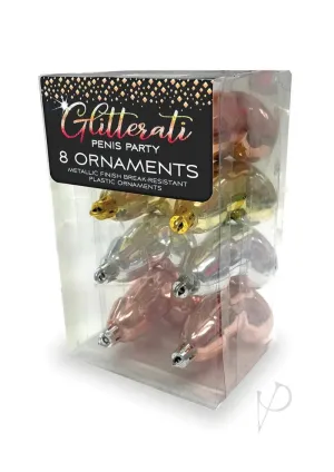 Glitterati Penis Ornaments 8 Pack