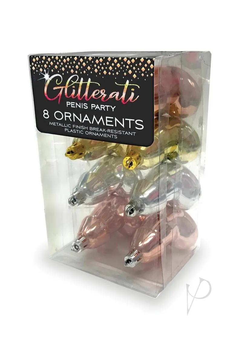 Glitterati Penis Ornaments 8 Pack