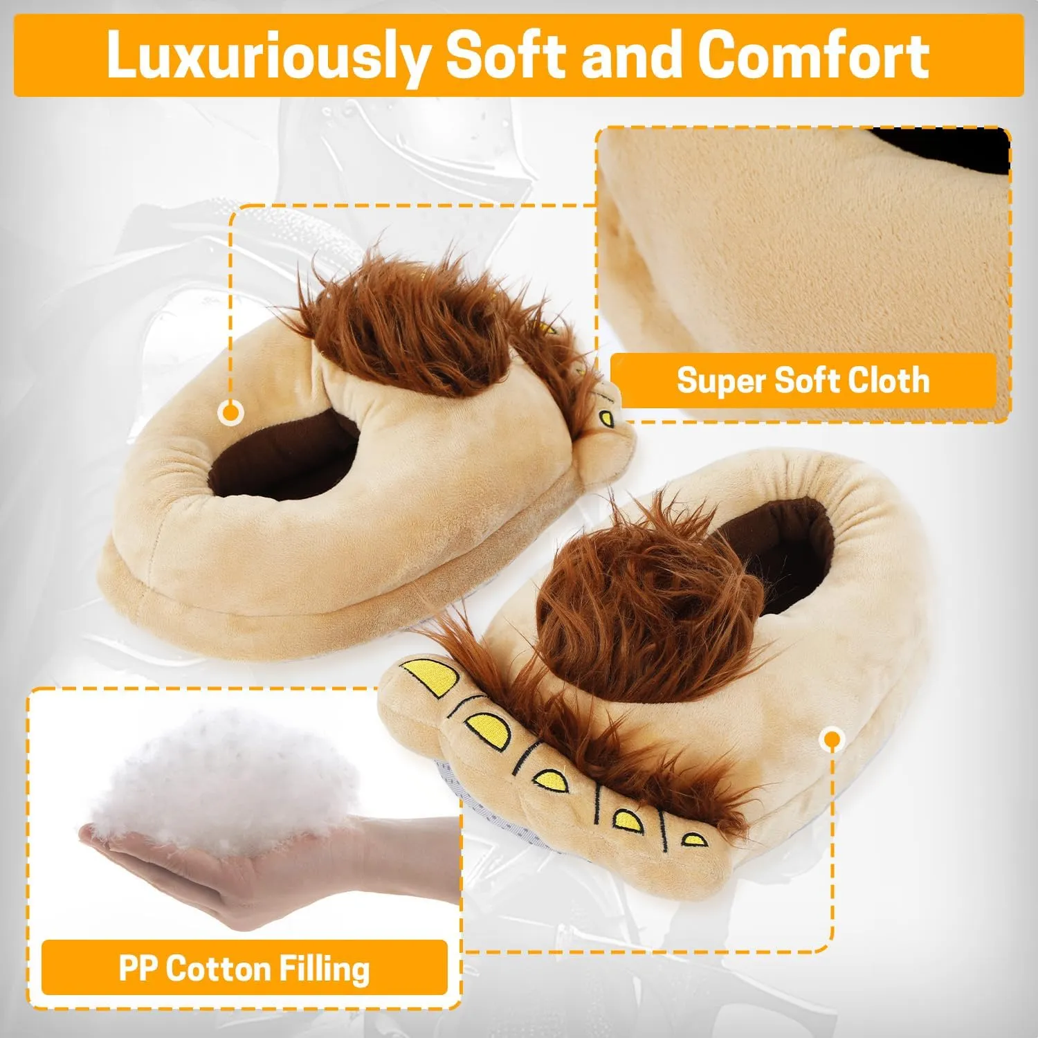 GNEGNI Novelty Winter Warm Slippers, Big Feet Monster Costume Slippers for Men Women Kids Indoor