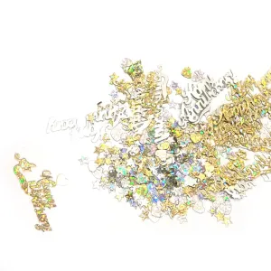 Gold & Silver Happy Anniversary Confetti