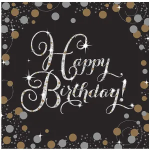 Gold Celebration Birthday Napkins 16pk