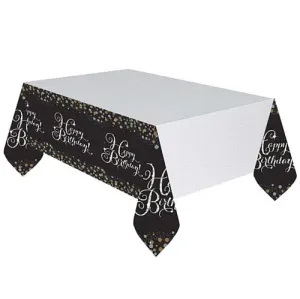 Gold Celebration "Happy Birthday" Tablecloth - 2.59m