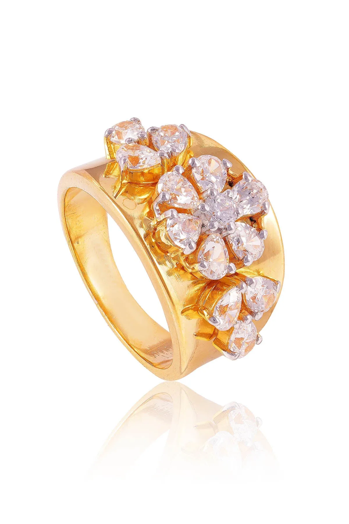 Gold Floral Sunlit Petal Ring