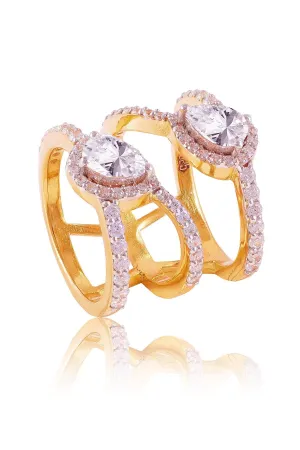 Gold Stone Embellished Ring