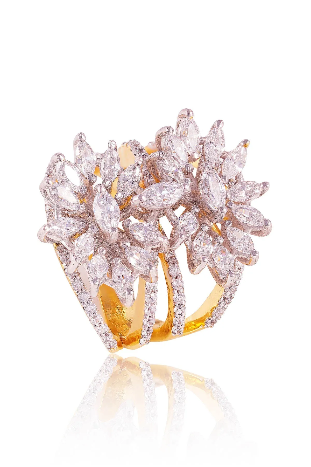 Gold Zirconia Glitzern Ring