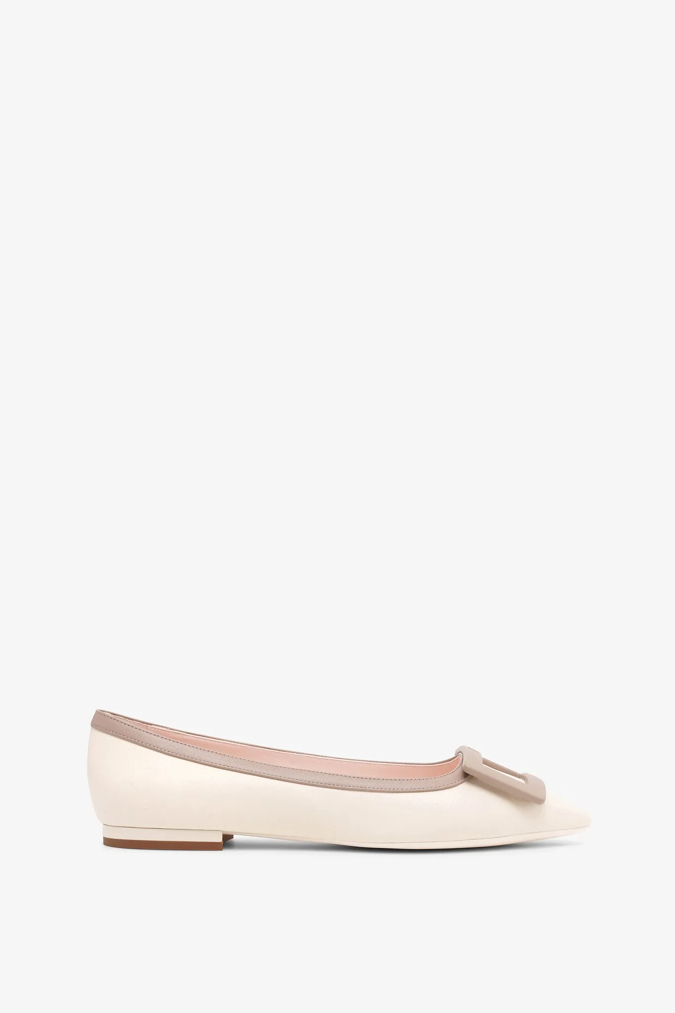 Gommettine white leather ballerinas