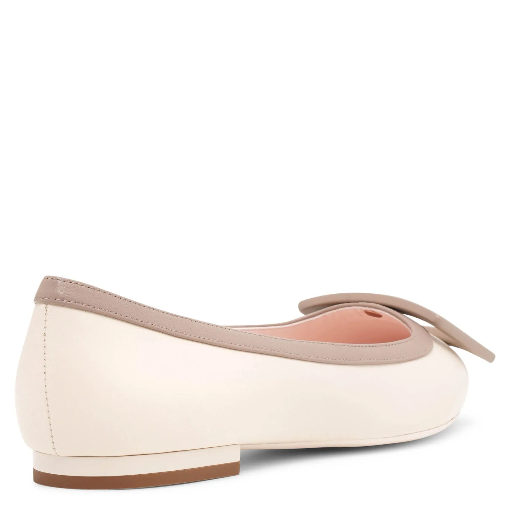 Gommettine white leather ballerinas