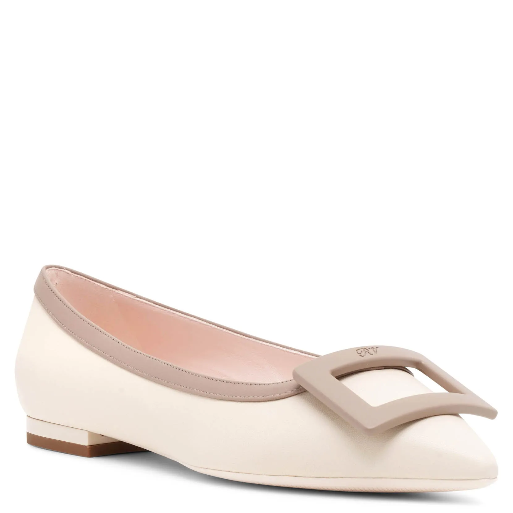 Gommettine white leather ballerinas