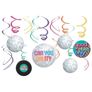 Good Vibes 70's Hanging Swirl Decorations Value Pack 12pk