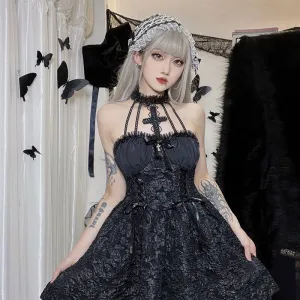 Gothic Lace Halter Lolita Dress