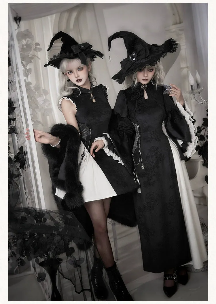 Gothic Lolita Cape Vibrant Hooded Coat Winter Fleece Cloak