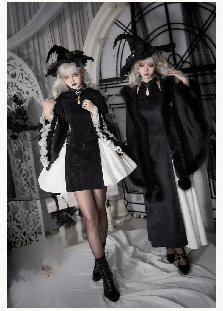 Gothic Lolita Cape Vibrant Hooded Coat Winter Fleece Cloak