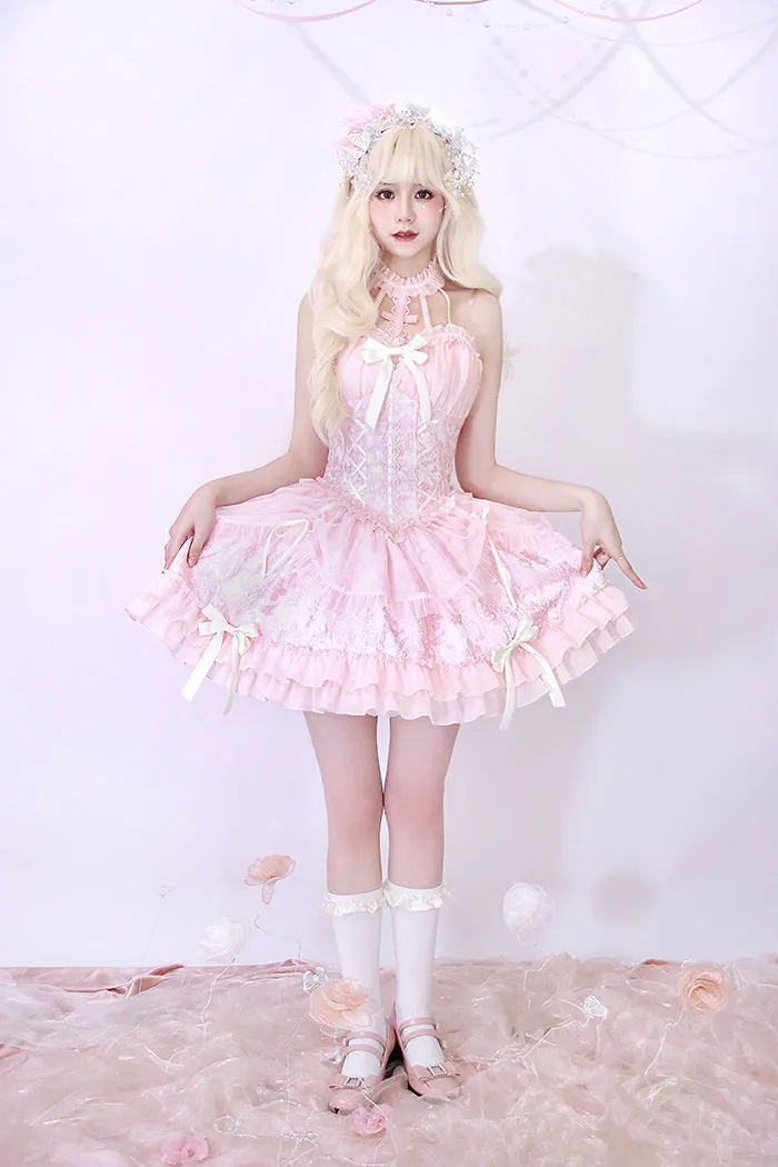 Gothic Lolita Dress Cross-Hime Halterneck Lolita Jumper Dress