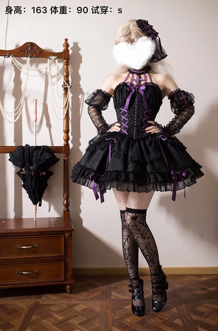 Gothic Lolita Dress Cross-Hime Halterneck Lolita Jumper Dress