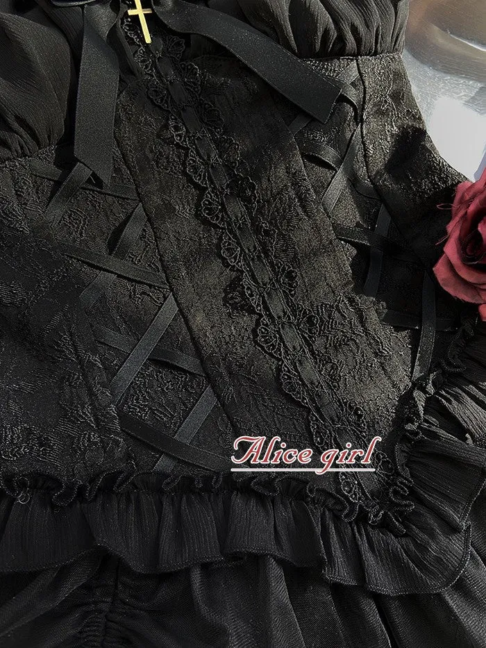 Gothic Lolita Dress Cross-Hime Halterneck Lolita Jumper Dress