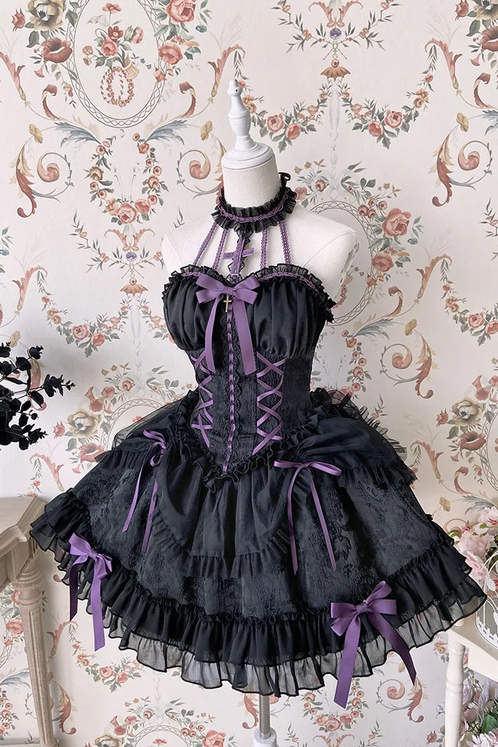 Gothic Lolita Dress Cross-Hime Halterneck Lolita Jumper Dress
