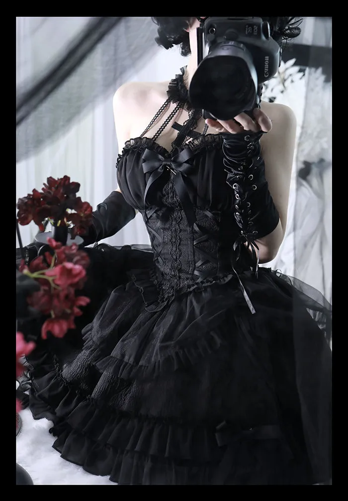 Gothic Lolita Dress Cross-Hime Halterneck Lolita Jumper Dress