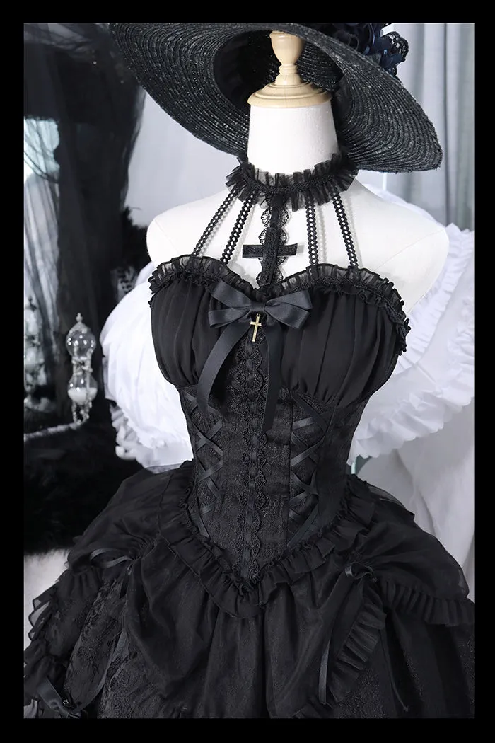 Gothic Lolita Dress Cross-Hime Halterneck Lolita Jumper Dress