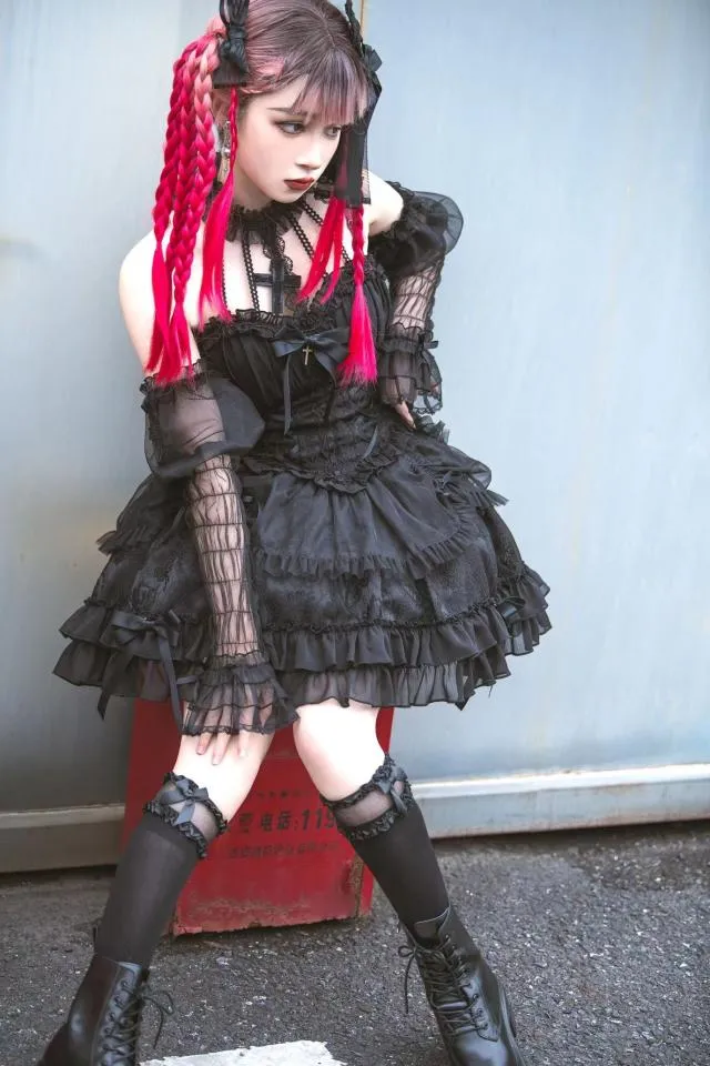 Gothic Lolita Dress Cross-Hime Halterneck Lolita Jumper Dress
